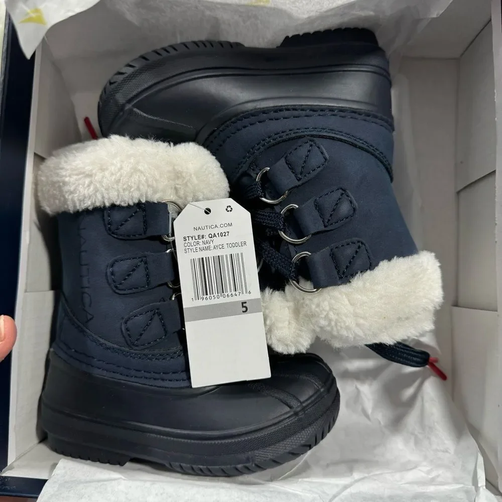 Nautica Kids Boys Girls Boots Toddler Waterproof Rain Snow Size 5 NEW # bag CF